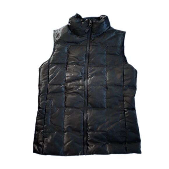 Lands End Down Quilted Charcoal Gray Vest sz 2-4 XS Womens - Picture 1 of 5